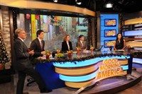 Good Morning America, from left: Sam Champion, Josh Elliott, Amy Robach, George Stephanopoulos, 11/03/1975, ©ABC