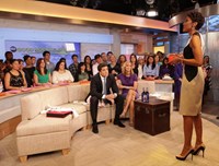 Good Morning America, Josh Elliott (L), Lara Spencer (C), Robin Roberts (R), 11/03/1975, ©ABC