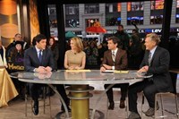 Good Morning America, from left: Josh Elliott, Amy Robach, George Stephanopoulos, Sam Champion, 11/03/1975, ©ABC