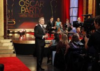 Good Morning America, from left: Sam Champion, Josh Elliott, Robin Roberts, George Stephanopoulos, Lara Spencer, 11/03/1975, ©ABC