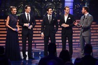Ready For Love, from left: Giuliana Rancic, Bill Rancic, Ben Patton, Tim Lopez, Ernesto Arguello, 'Season 1', 03/31/2013, ©NBC
