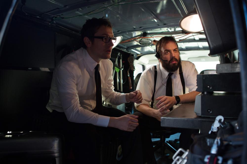 INSIDIOUS: CHAPTER 2, l-r: Leigh Whannell, Angus Sampson, 2013, ph: Matt Kennedy/©FilmDistrict