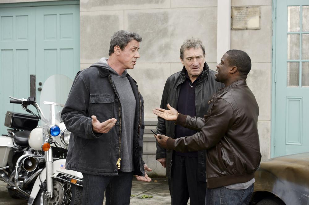 GRUDGE MATCH, from left: Sylvester Stallone, Robert De Niro, Kevin Hart, 2013. ph: Ben Rothstein/©Warner Bros.
