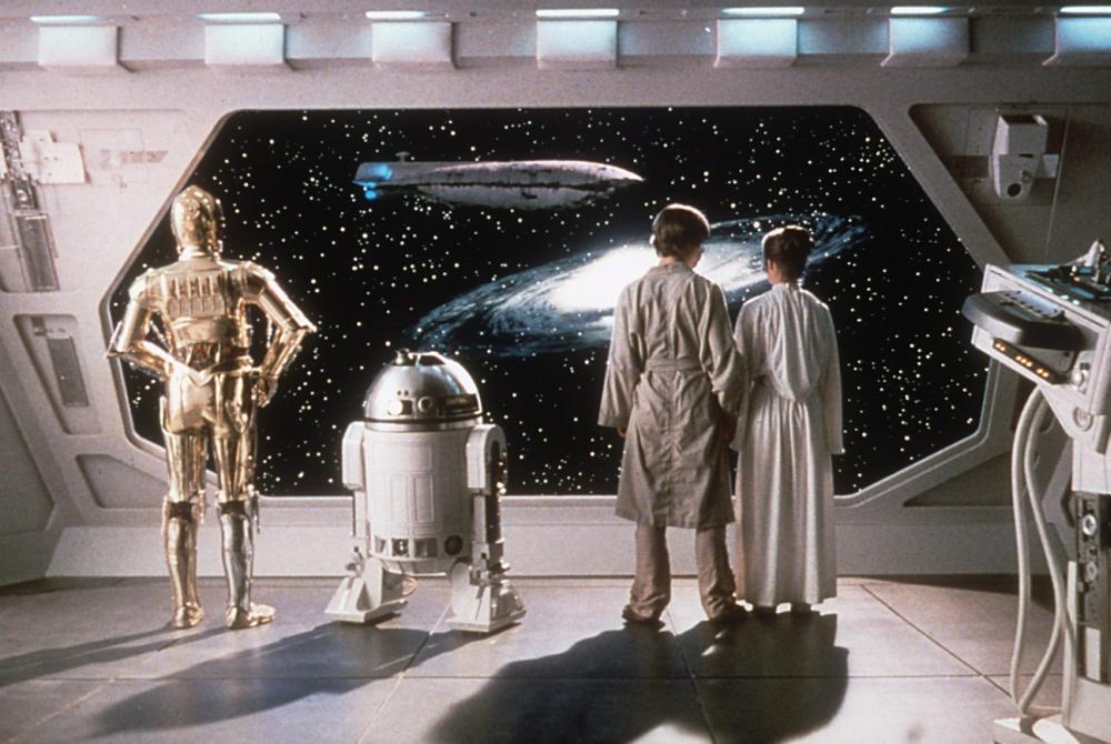 THE EMPIRE STRIKES BACK, Anthony Daniels, Kenny Baker, Mark Hamill,Carrie Fisher, 1980. ©Lucasfilm Ltd. /