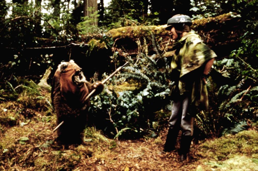 RETURN OF THE JEDI, Warwick Davis, Carrie Fisher, TM & Copyright (c) 20th Century Fox Film Corp., 1983, All rights reserved.