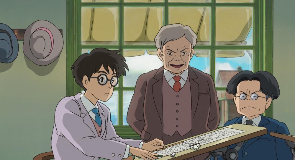 THE WIND RISES, (aka KAZE TACHINU), from left: Jiro Horikoshi, Hattori, Kurokawa, 2013. ©Touchstone Pictures