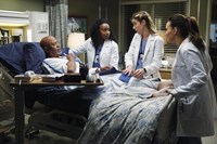 Grey's Anatomy, from left: James Pickens Jr., Jerrika D. Hinton, Tessa Ferrer, Camilla Luddington, 'Somebody That I Used to Know', Season 10, Ep. #10, 11/21/2013, ©ABC