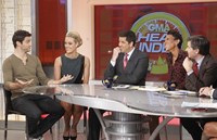 Good Morning America, from left: Brant Daugherty, Peta Murgatroyd, Josh Elliott, Robin Roberts, George Stephanopoulos, 'Season', ©ABC