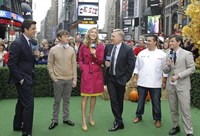 Good Morning America, from left: Josh Elliott, Dane DeHaan, Lara Spencer, Sam Champion, Buddy Valastro, George Stephanopoulos, 'Season', ©ABC