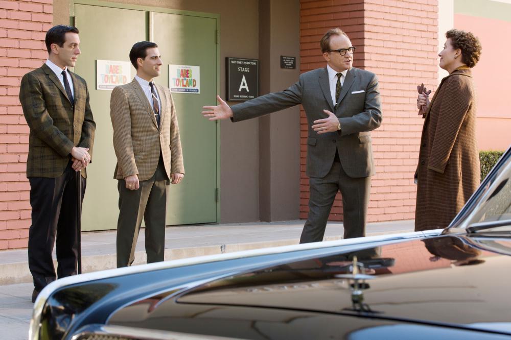 SAVING MR. BANKS, from left: B.J. Novak, Jason Schwartzman, Bradley Whitford, Emma Thompson, 2013. ph: Francois Duhamel/©Walt Disney Studios Motion Pictures
