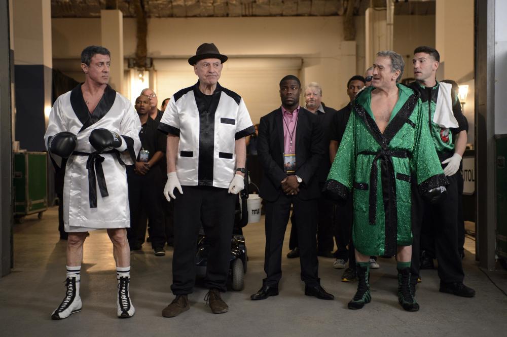 GRUDGE MATCH, from left: Sylvester Stallone, Alan Arkin, Kevin Hart, Robert De Niro, Jon Bernthal, 2013. ph: Ben Rothstein/©Warner Bros.