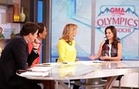 Good Morning America, from left: Josh Elliott, Robin Roberts, Lara Spencer, Sasha Cohen, 'Season', ©ABC