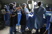 Grey's Anatomy, Jerrika D. Hinton (L), Tessa Ferrer (C), Camilla Luddington (R), 'Go It Alone', Season 10, Ep. #20, 04/17/2014, ©ABC