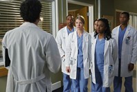 Grey's Anatomy, from left: Patrick Dempsey, Jason George, Tessa Ferrer, Camilla Luddington, Jerrika D. Hinton, Jesse Williams, 'Go It Alone', Season 10, Ep. #20, 04/17/2014, ©ABC
