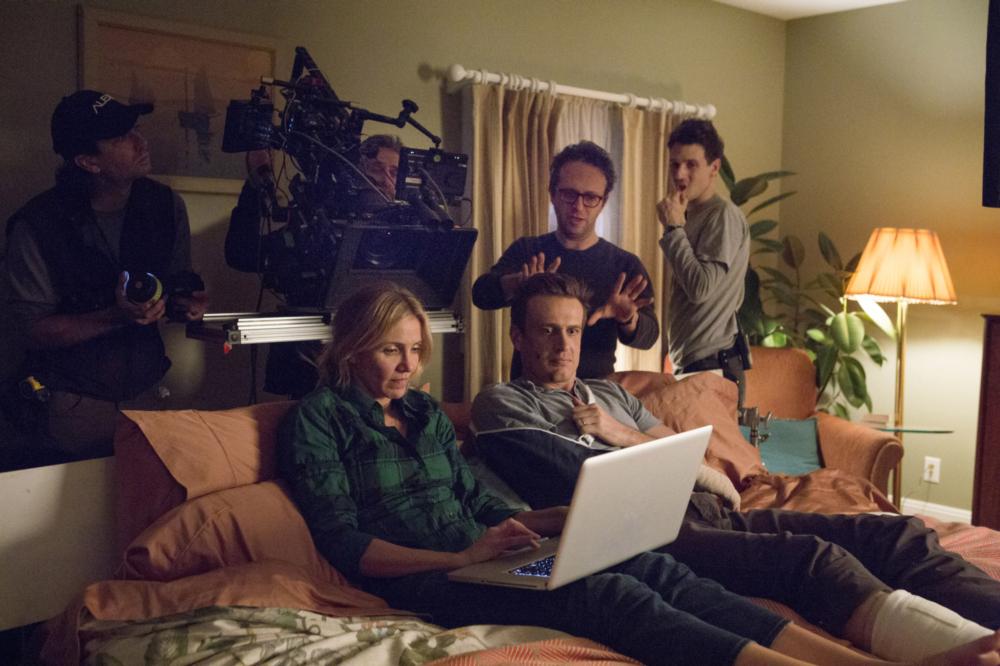 Sex Tape, Cameron Diaz (L), Jason Segel (C), Jake Kasdan (R), 2014. ph: Claire Folger/©Columbia Pictures