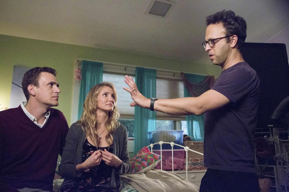 Sex Tape, Cameron Diaz (L), Jason Segel (C), Jake Kasdan (R), 2014. ph: Claire Folger/©Columbia Pictures