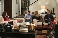 Friends With Better Lives, Kevin Connolly (L), Majandra Delfino (C), James Van Der Beek (R), 'Window Pain', Season 1, Ep. #2, 04/14/2014, ©CBS