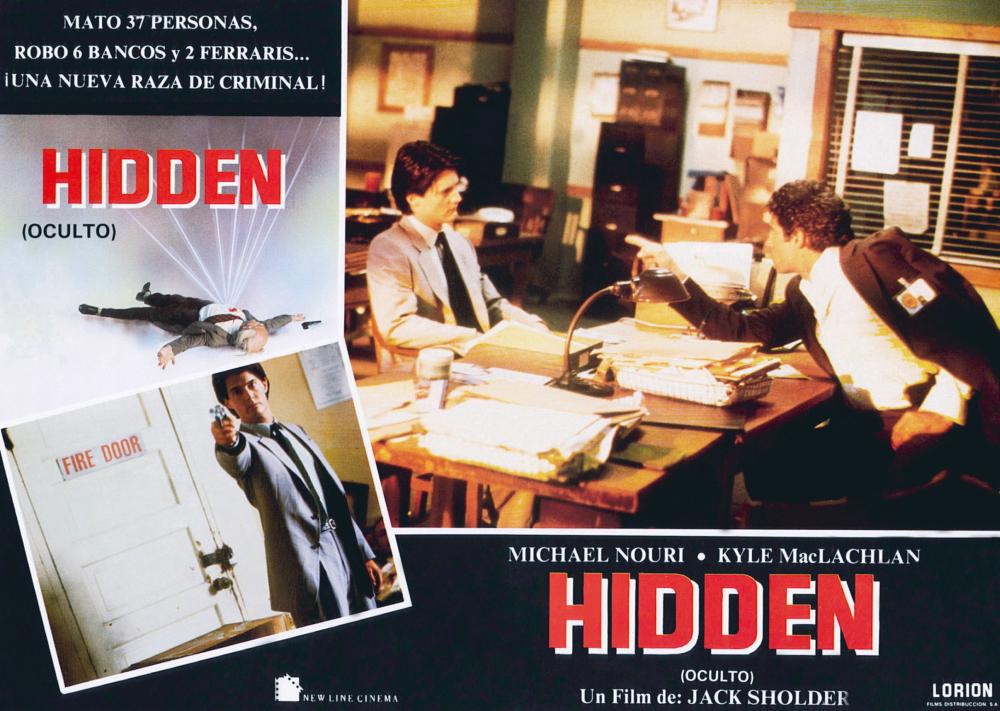 THE HIDDEN, Kyle MacLachlan (bottom left), center from left: Kyle MacLachlan, Michael Nouri, 1987, © New Line