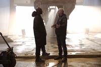 THE HUNGER GAMES: MOCKINGJAY - PART 1, from left: Mahershala Ali, director Francis Lawrence, on set, 2014. ph: Murray Close/©Lionsgate